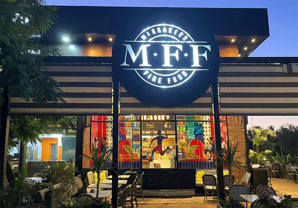 Enseigne ronde lumineuse M.F.F - Restaurant Marrakech